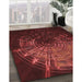 Machine Washable Transitional Red Rug in a Family Room, wshpat165rd