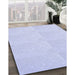 Patterned Lavender Blue Rug in Family Room, pat1650blu