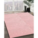 Patterned Light Coral Pink Rug in Family Room, pat1650rd