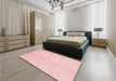 Patterned Light Coral Pink Rug in a Bedroom, pat1650rd