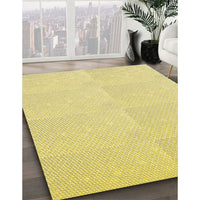 Patterned Golden Brown Yellow Rug, pat1650yw