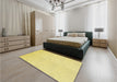 Patterned Golden Brown Yellow Rug in a Bedroom, pat1650yw