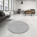 Round Patterned Gunmetal Gray Rug in a Office, pat1652gry