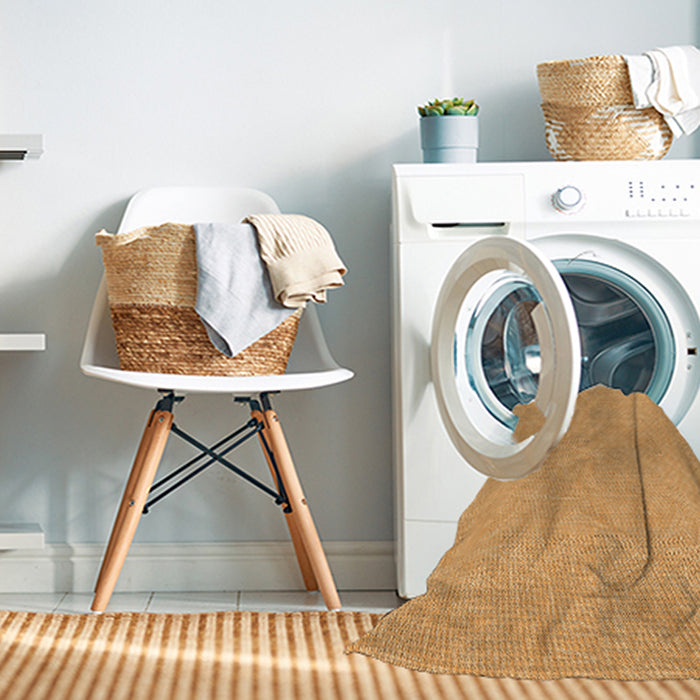 Machine Washable Transitional Orange Rug in a Washing Machine, wshpat1652org