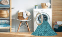 Machine Washable Transitional Dark Cyan Green Rug in a Washing Machine, wshpat1653lblu