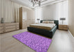 Patterned Violet Purple Rug in a Bedroom, pat1653pur