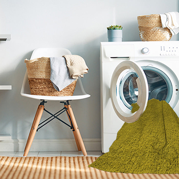 Machine Washable Transitional Dark Yellow Green Rug in a Washing Machine, wshpat1654yw