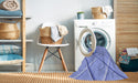 Machine Washable Transitional Light Slate Blue Rug in a Washing Machine, wshpat1655blu