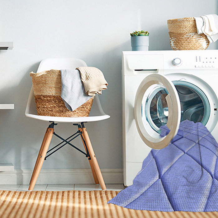 Machine Washable Transitional Light Slate Blue Rug in a Washing Machine, wshpat1655blu