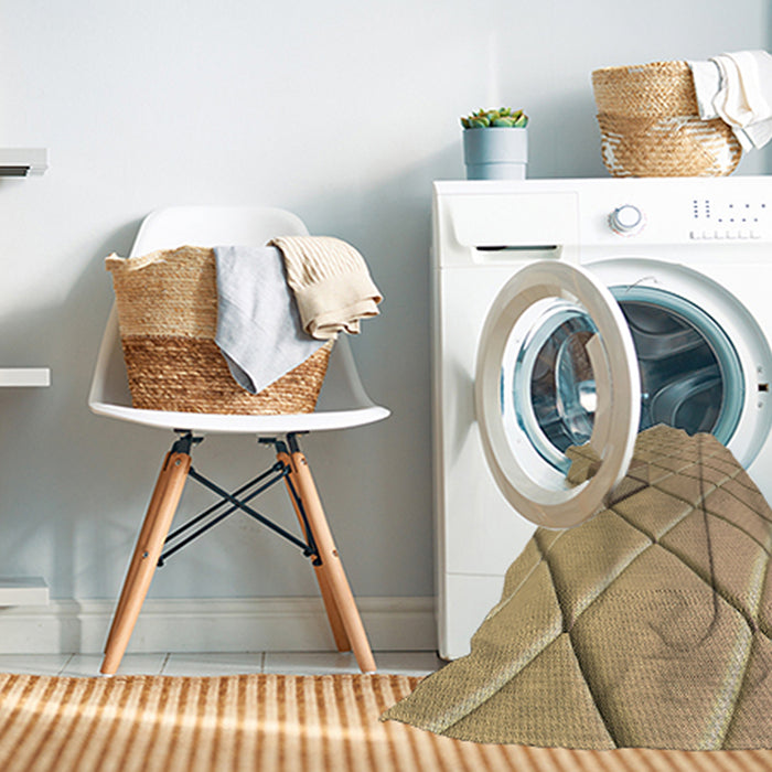 Machine Washable Transitional Yellow Orange Rug in a Washing Machine, wshpat1655brn