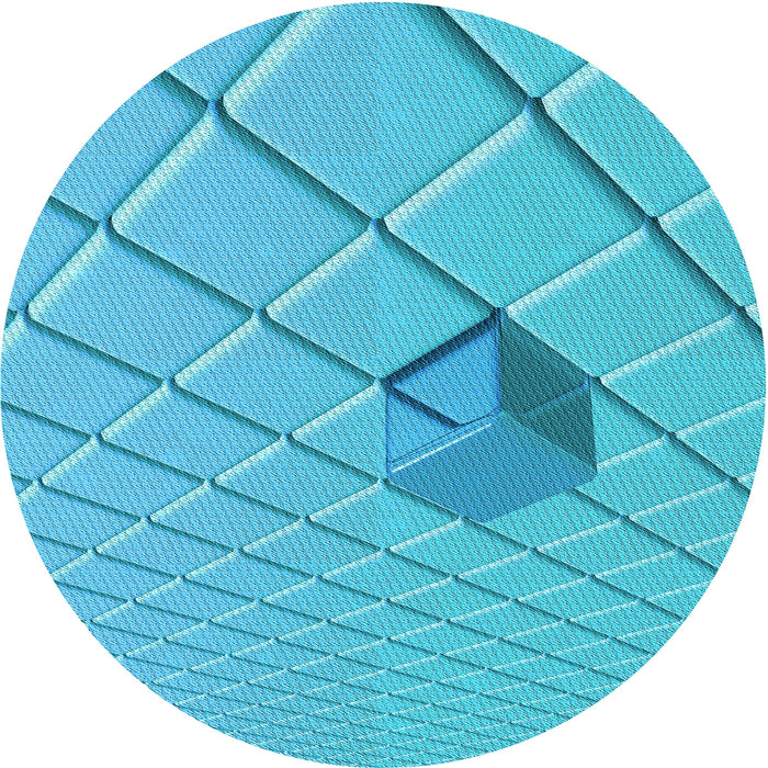 Square Machine Washable Transitional Bright Cyan Blue Rug in a Living Room, wshpat1655lblu
