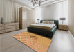 Round Machine Washable Transitional Orange Rug in a Office, wshpat1655org