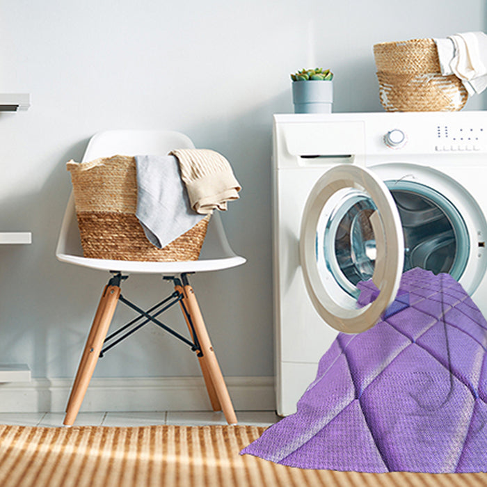 Machine Washable Transitional Bright Lilac Purple Rug in a Washing Machine, wshpat1655pur