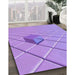 Machine Washable Transitional Bright Lilac Purple Rug in a Family Room, wshpat1655pur