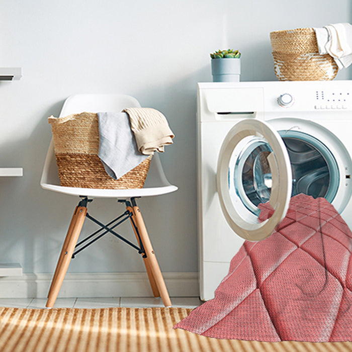 Machine Washable Transitional Light Coral Pink Rug in a Washing Machine, wshpat1655rd