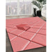 Machine Washable Transitional Light Coral Pink Rug in a Family Room, wshpat1655rd