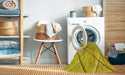 Machine Washable Transitional Yellow Rug in a Washing Machine, wshpat1655yw