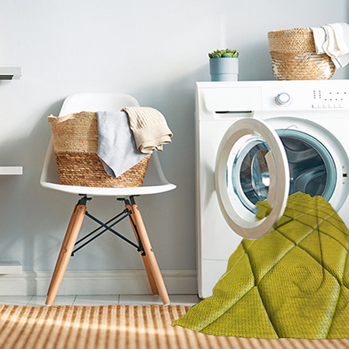 Machine Washable Transitional Yellow Rug in a Washing Machine, wshpat1655yw