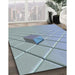 Patterned Steel Blue Abstract Machine Washable Rug in a Family Room, wshpat1655