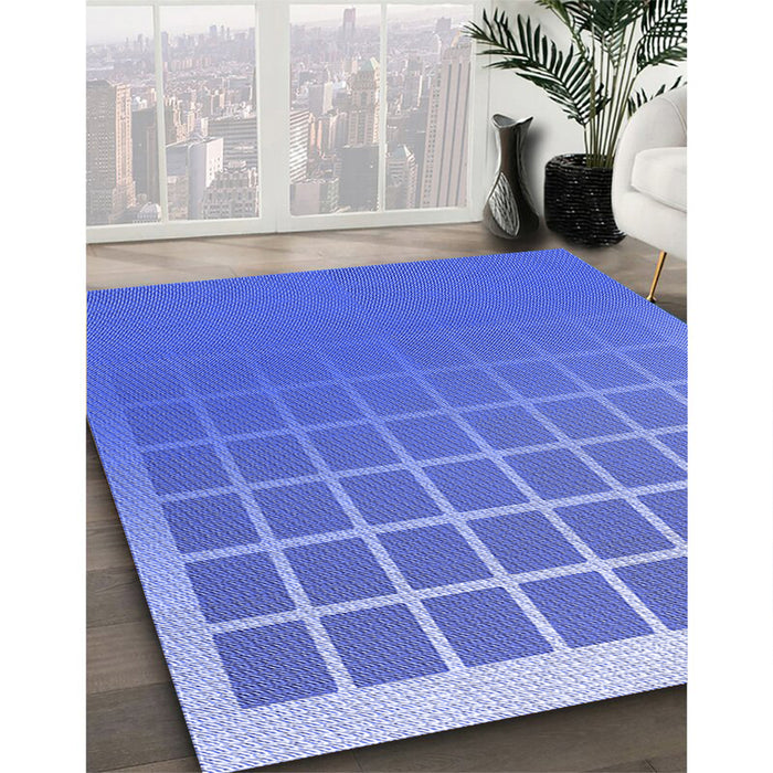 Machine Washable Transitional Sky Blue Rug in a Family Room, wshpat1656blu