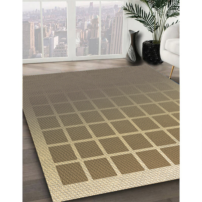 Machine Washable Transitional Brown Rug in a Family Room, wshpat1656brn