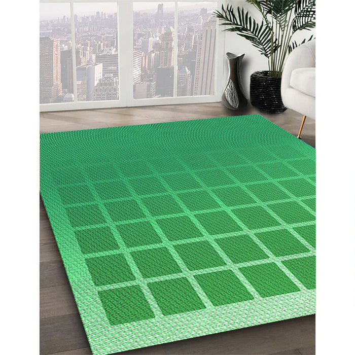 Machine Washable Transitional Neon Green Rug in a Family Room, wshpat1656grn