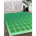 Machine Washable Transitional Neon Green Rug in a Family Room, wshpat1656grn