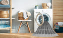 Machine Washable Transitional Ash Gray Rug in a Washing Machine, wshpat1656gry