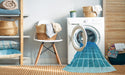 Machine Washable Transitional Neon Blue Rug in a Washing Machine, wshpat1656lblu