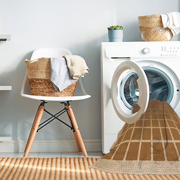 Machine Washable Transitional Orange Rug in a Washing Machine, wshpat1656org