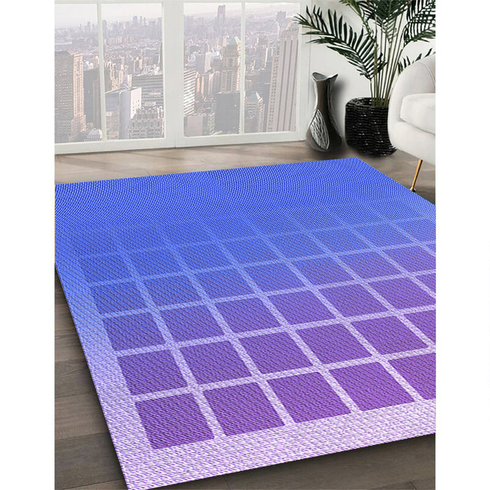 Machine Washable Transitional Sky Blue Rug in a Family Room, wshpat1656pur