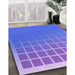 Machine Washable Transitional Sky Blue Rug in a Family Room, wshpat1656pur