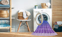 Machine Washable Transitional Sky Blue Rug in a Washing Machine, wshpat1656pur