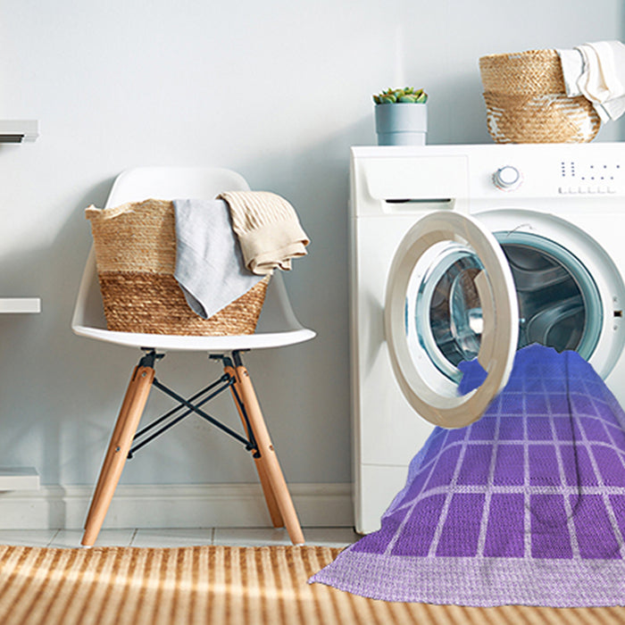 Machine Washable Transitional Sky Blue Rug in a Washing Machine, wshpat1656pur