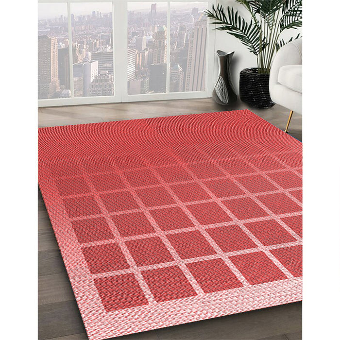 Machine Washable Transitional Red Rug in a Family Room, wshpat1656rd
