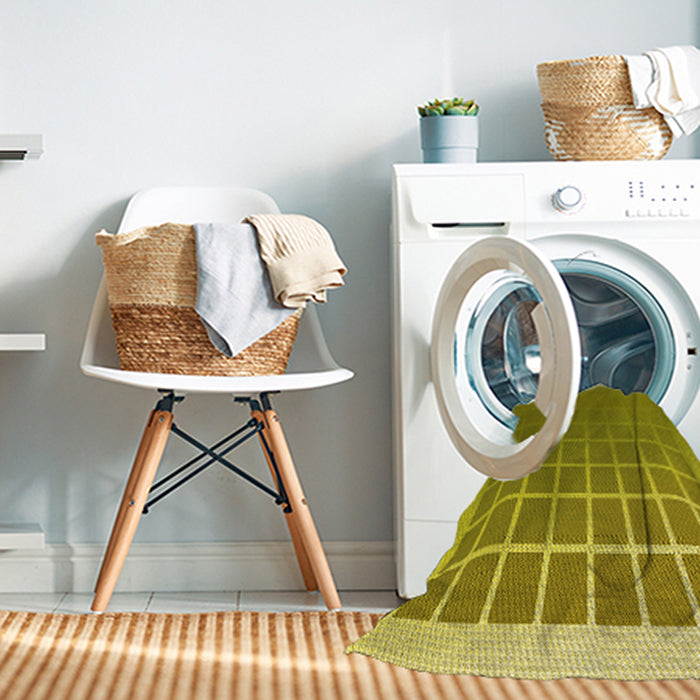 Machine Washable Transitional Dark Yellow Green Rug in a Washing Machine, wshpat1656yw