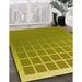 Machine Washable Transitional Dark Yellow Green Rug in a Family Room, wshpat1656yw