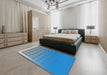 Patterned Blue Abstract Machine Washable Rug in a Bedroom, wshpat1656