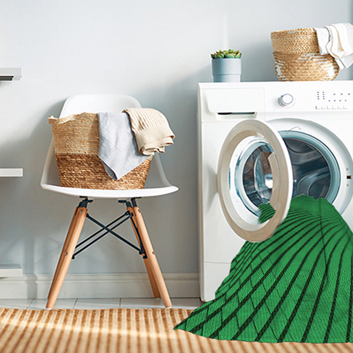 Machine Washable Transitional Green Rug in a Washing Machine, wshpat1657grn