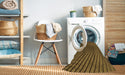 Machine Washable Transitional Dark Golden Brown Rug in a Washing Machine, wshpat1657org