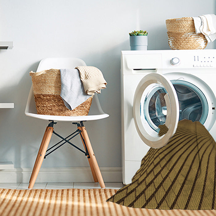 Machine Washable Transitional Dark Golden Brown Rug in a Washing Machine, wshpat1657org