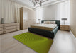 Round Machine Washable Transitional Pistachio Green Rug in a Office, wshpat1657yw
