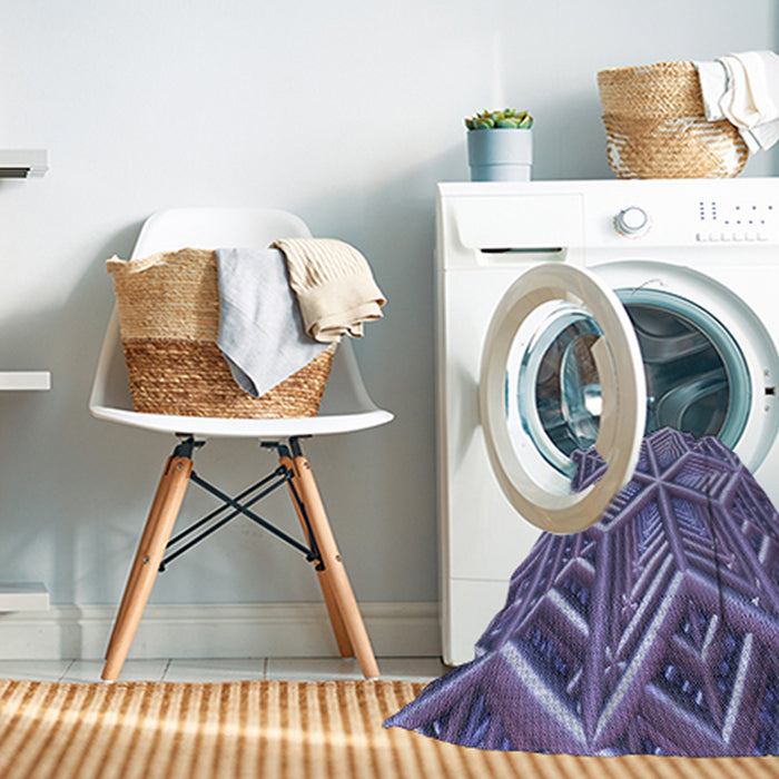 Machine Washable Transitional Purple Mimosa Purple Rug in a Washing Machine, wshpat1658blu