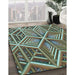 Machine Washable Transitional Dark Brown Rug in a Family Room, wshpat1658lblu
