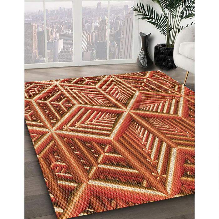 Machine Washable Transitional Red Rug in a Family Room, wshpat1658org