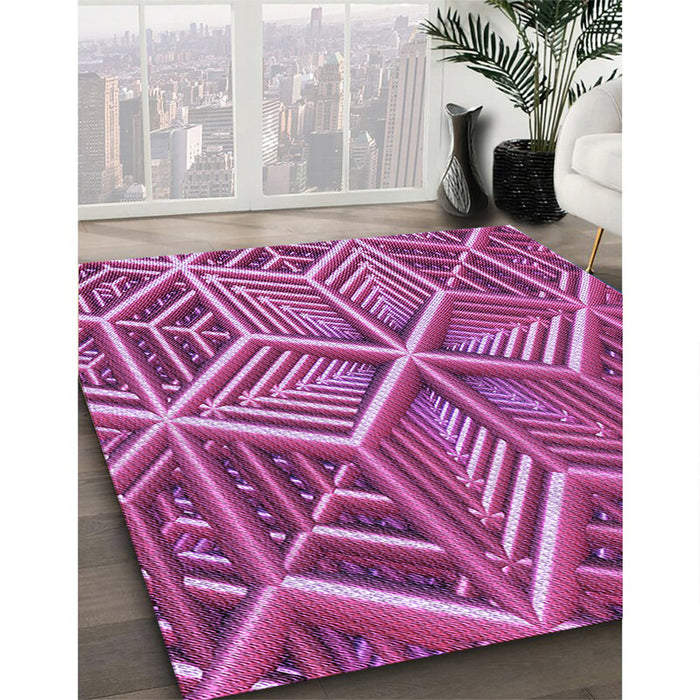 Machine Washable Transitional Orchid Purple Rug in a Family Room, wshpat1658pur
