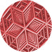 Square Machine Washable Transitional Red Rug in a Living Room, wshpat1658rd