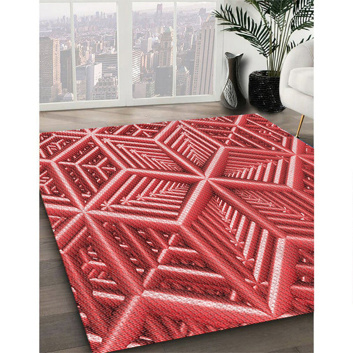 Machine Washable Transitional Red Rug in a Family Room, wshpat1658rd