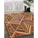 Patterned Sand Brown Abstract Machine Washable Rug in a Family Room, wshpat1658