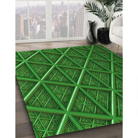 Patterned Deep Emerald Green Rug, pat1659grn